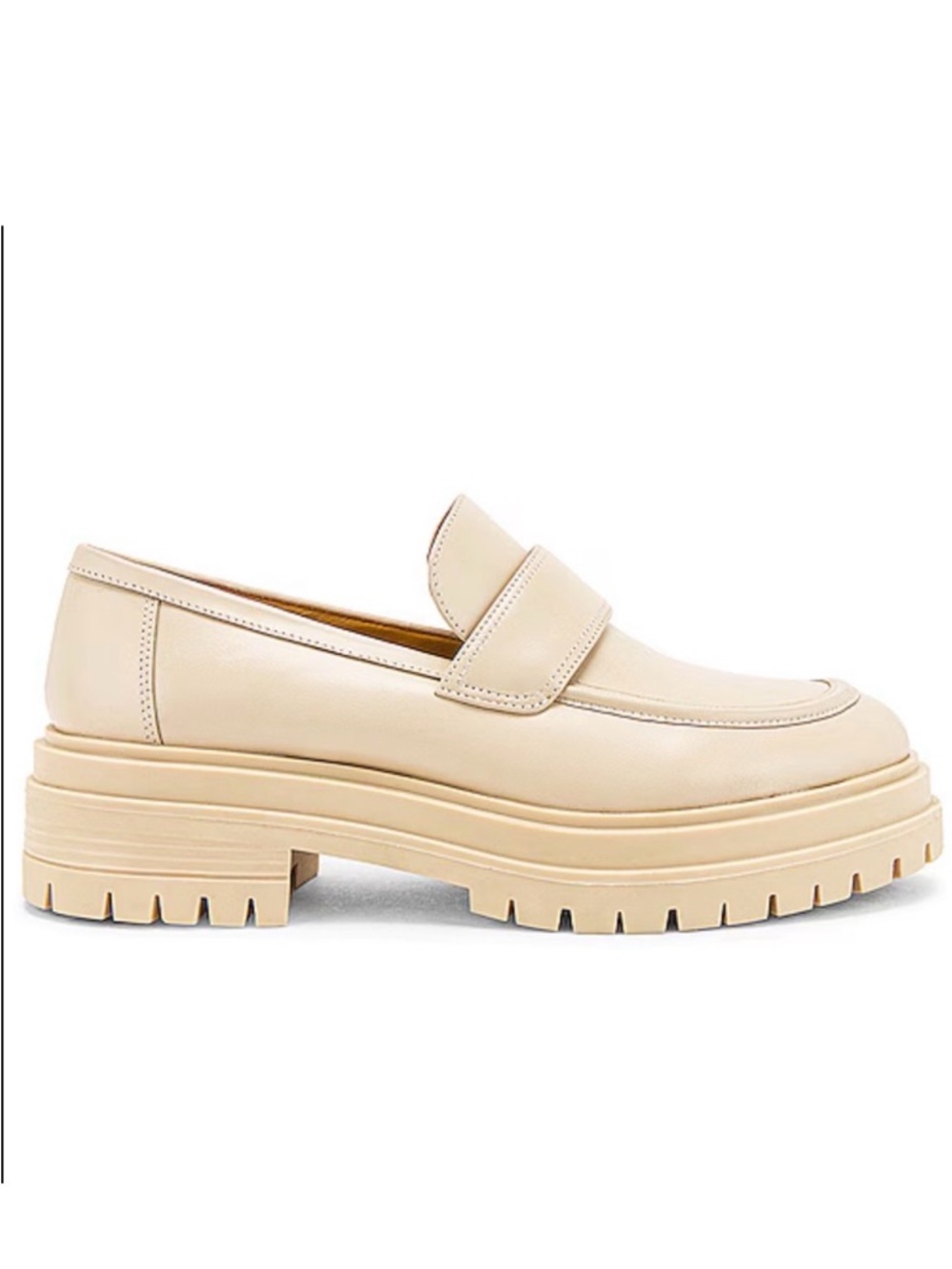 Tony Bianco Cream Platform Lug Sole Loafer